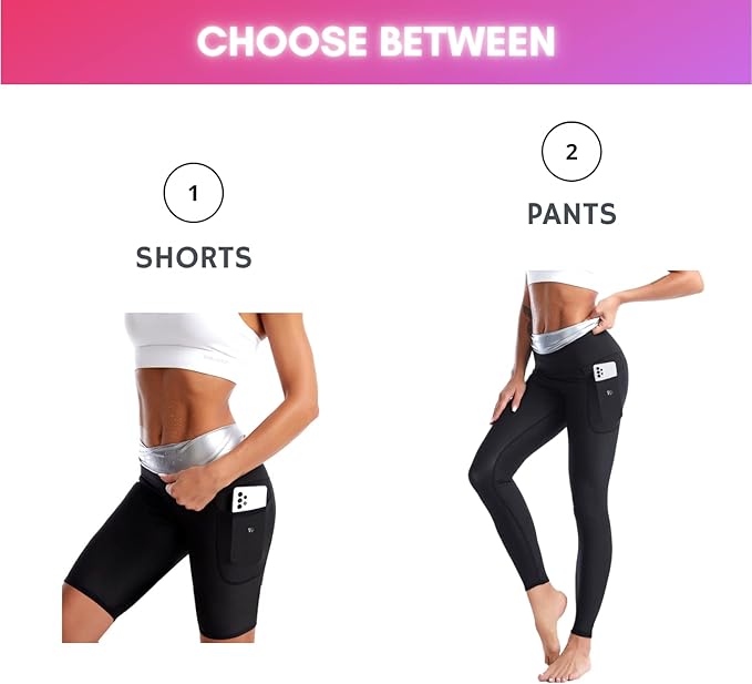 Sauna Sweat Suit Weight Loss Shapewear Leggings Pants Pockets Waist Trainer Body Sweatsuit Exercise Fitness Gym Women Girls