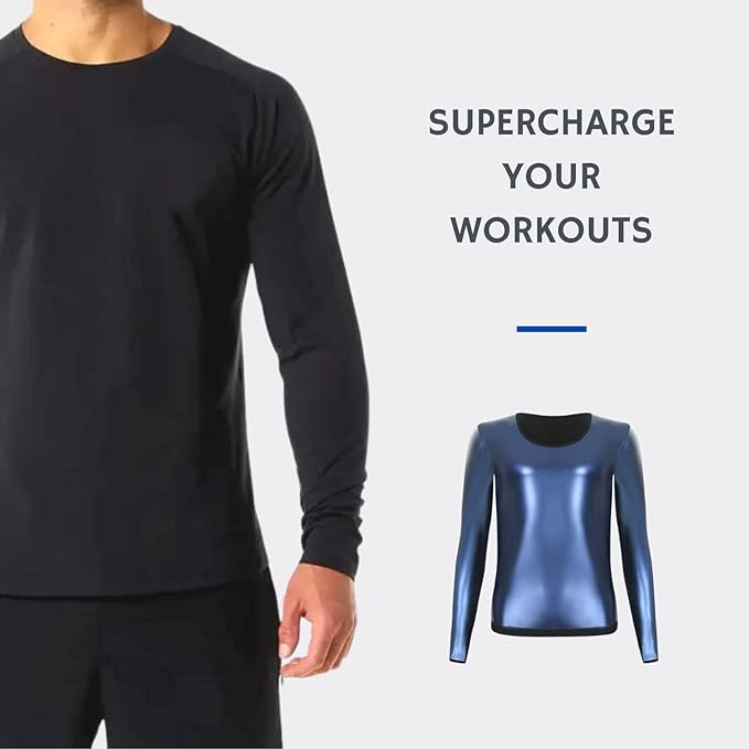 Sauna Sweat Suit Weight Loss Shapewear Boxing Top Shirt Waist Vest Trainer Workout Shaper Sweatsuit Long Sleeves Men