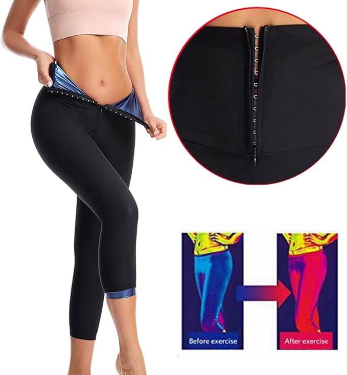 Sauna Sweat Shapewear Leggings Pants Boxing Workout Suit Waist Trainer Shaper Sweatsuit Exercise Fitness Gym Women